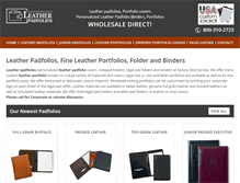 Tablet Screenshot of leatherpadfolios.com